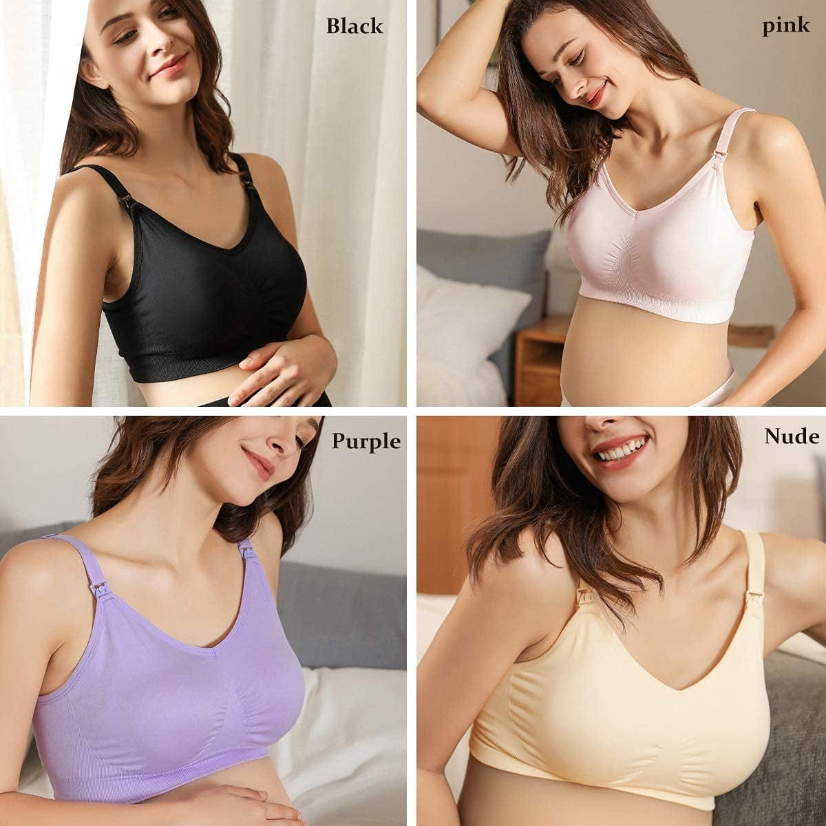 Ilovesia 3PACK Nursing Bra for Breastfeeding Maternity Pregnancy Seamless Wireless Fit Bra