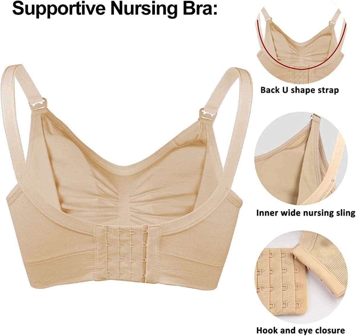 Ilovesia 3PACK Nursing Bra for Breastfeeding Maternity Pregnancy Seamless Wireless Fit Bra