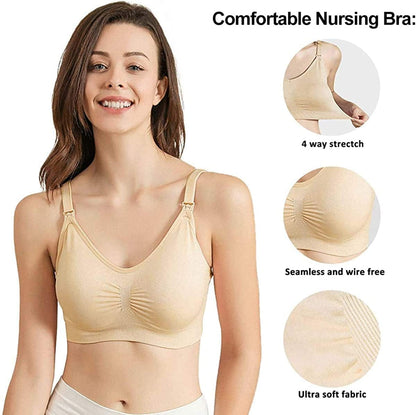 Ilovesia 3PACK Nursing Bra for Breastfeeding Maternity Pregnancy Seamless Wireless Fit Bra