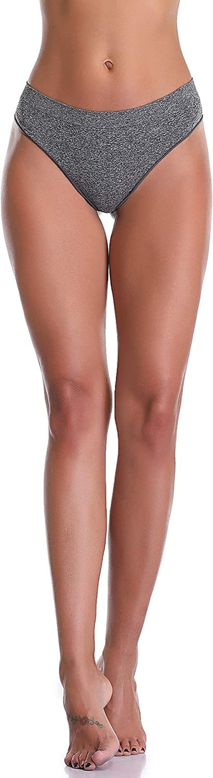 Imakokoni Seamless Thongs for Women No Show 6 Pack Women'S Nylon Spandex Thong Underwear