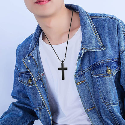 Imrsanl Crystal Cross Necklace for Ashes - Stainless Steel Keepsake Cremation Jewelry - Religious Cross Memorial Urn Necklace for Pet Human Ashes Pendant
