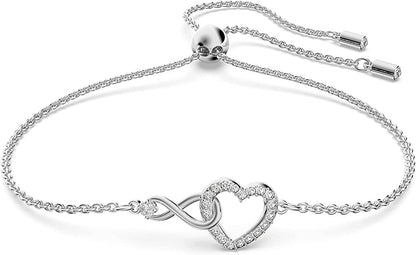 Infinity Heart Jewelry Collection, Rose Gold & Rhodium Tone Finish, Clear Crystals Bracelet