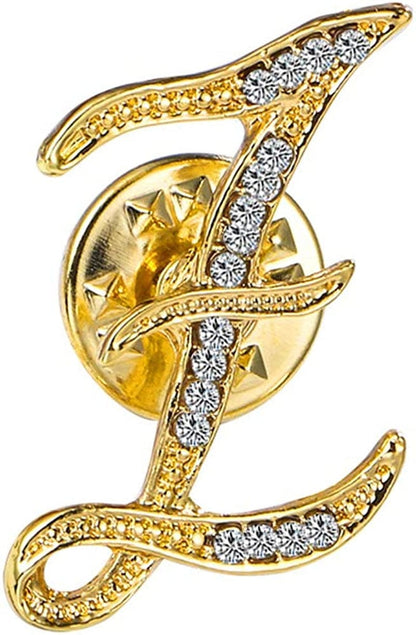 Initial Letter Brooch Pin Small Lapel Pin Tie Tack Name Personalized Gifts for Girls Women Men Boy Gold Z