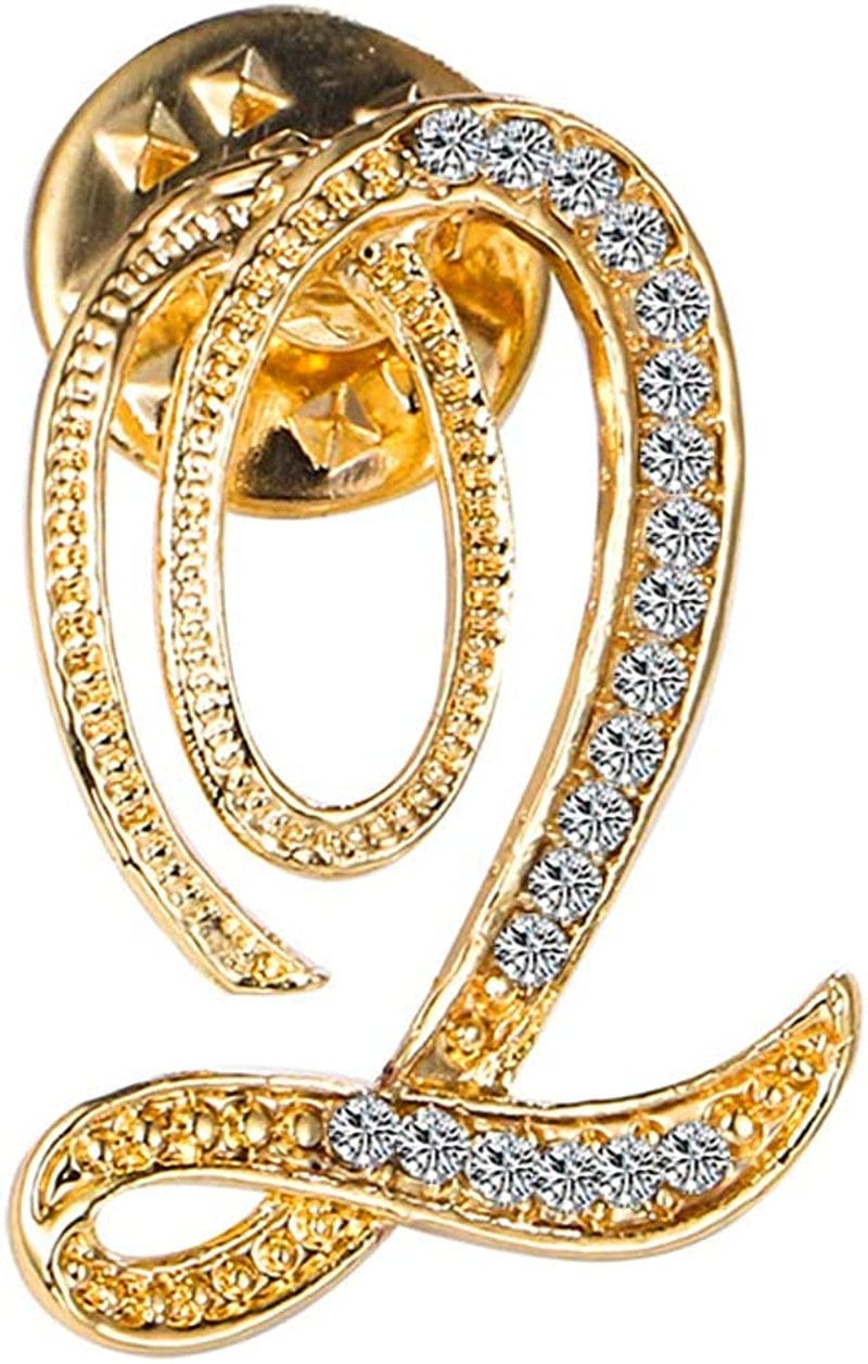 Initial Letter Brooch Pin Small Lapel Pin Tie Tack Name Personalized Gifts for Girls Women Men Boy Gold Q