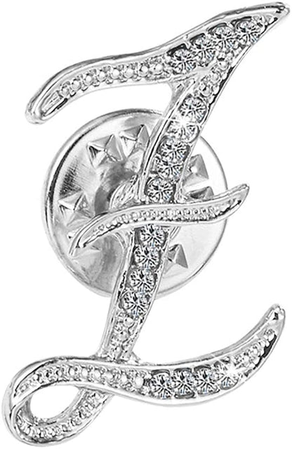Initial Letter Brooch Pin Small Lapel Pin Tie Tack Name Personalized Gifts for Girls Women Men Boy Silver Z
