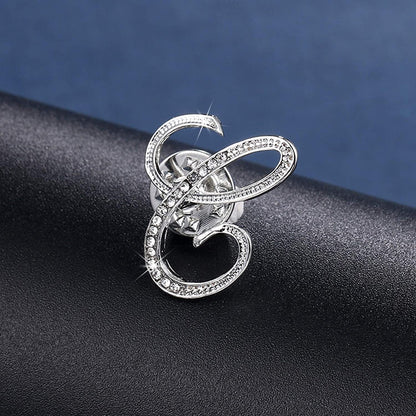 Initial Letter Brooch Pin Small Lapel Pin Tie Tack Name Personalized Gifts for Girls Women Men Boy Silver
