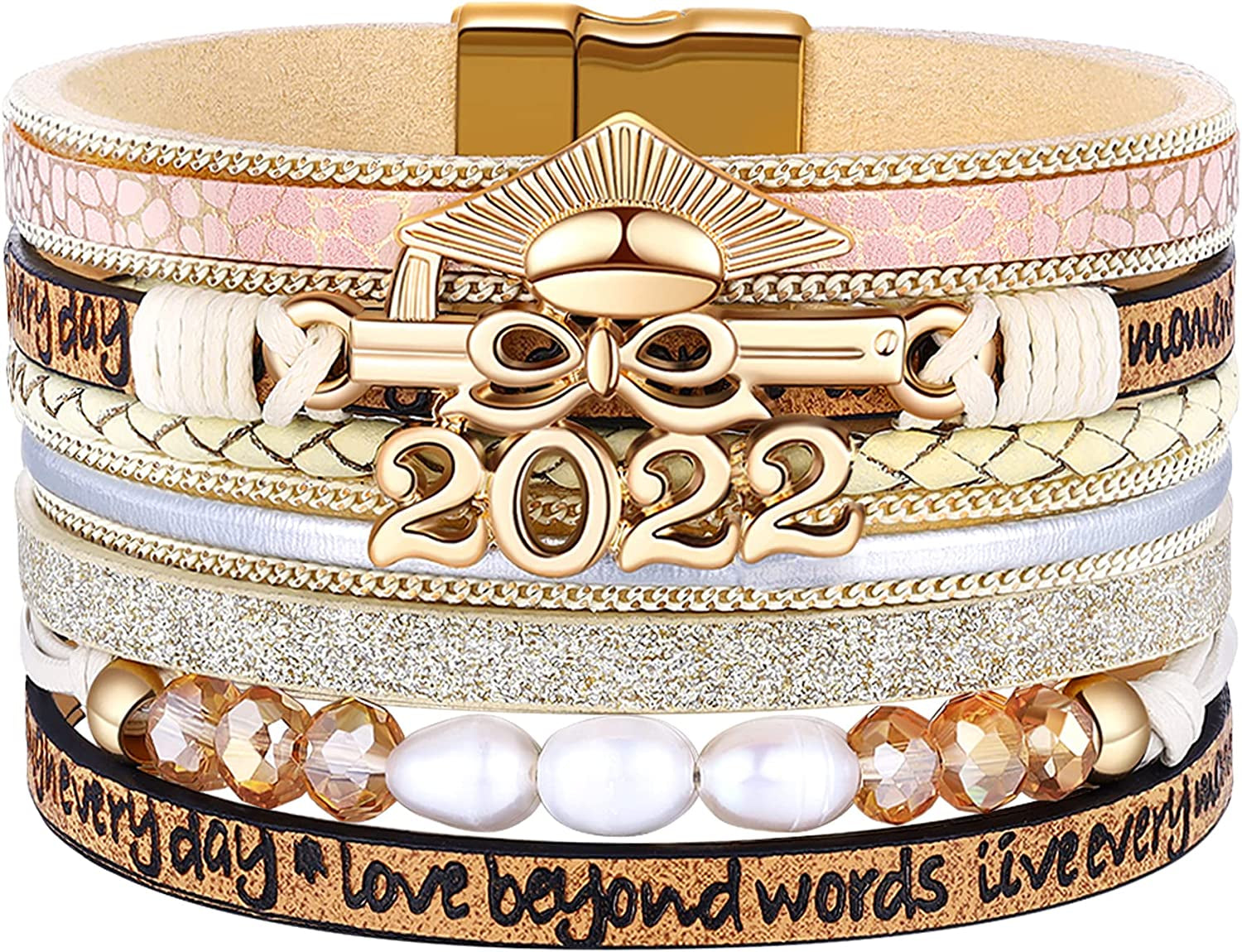 Inspirational Graduation Gifts for Her 2022 Bracelets College High School Graduate Present for Girls Boys Apparel & Accessories > Jewelry > Bracelets Desimtion B-Graduation 2022  