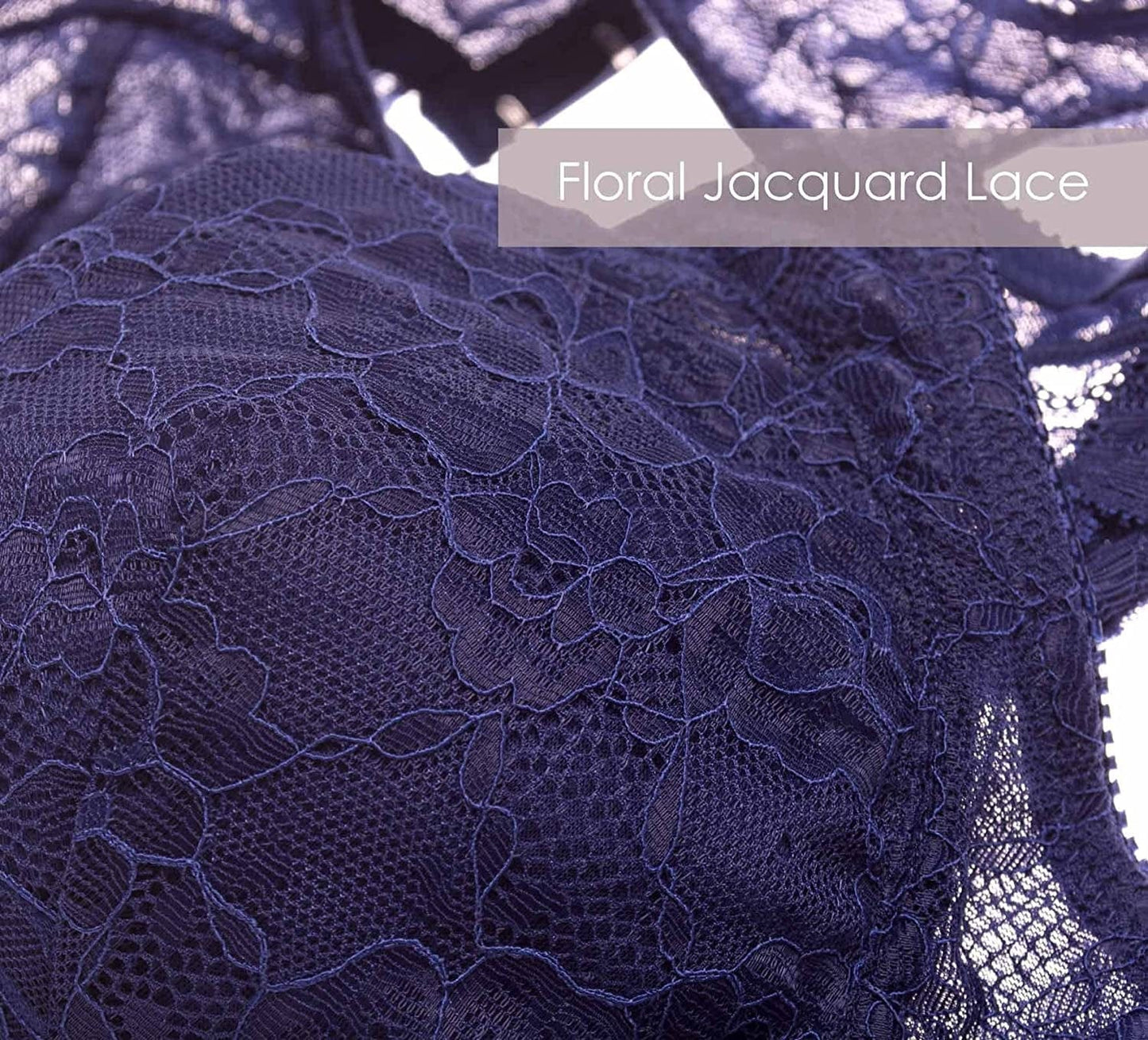 Intimate Portal Ange Pocketed Lace Bra - Full Coverage Lightly Padded Wire Free