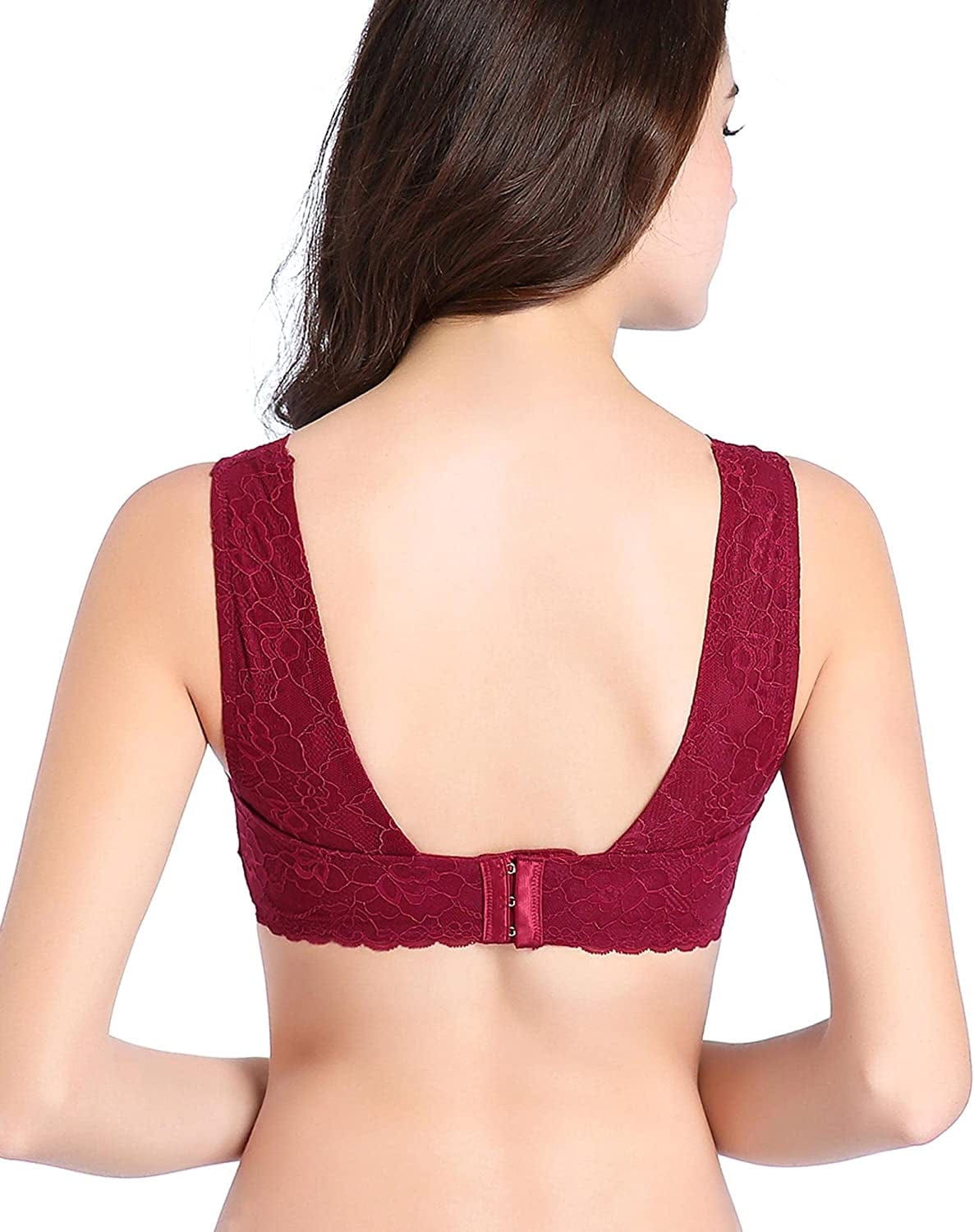 Intimate Portal Ange Pocketed Lace Bra - Full Coverage Lightly Padded Wire Free