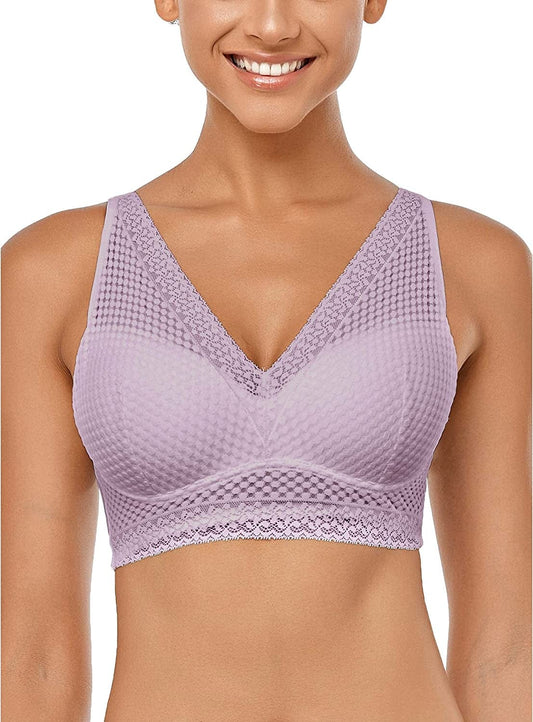 Intimate Portal Women Raerae Good Lift Wire Free Bra | Lightly Padded Demi Bra | Back Smoothing Purple / 38A/B