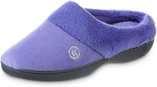 Isotoner Women’S Terry Clog Slippers: Arch Support, Anti-Slip Sole, Indoor/Outdoor, Plantar Fasciitis Relief, Fluffy Slippers, Comfortable Nursing Shoes, Non-Slip, Memory Foam