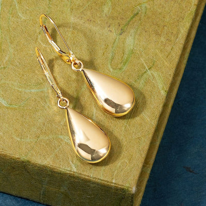 Italian 18Kt Yellow Gold Teardrop Earrings