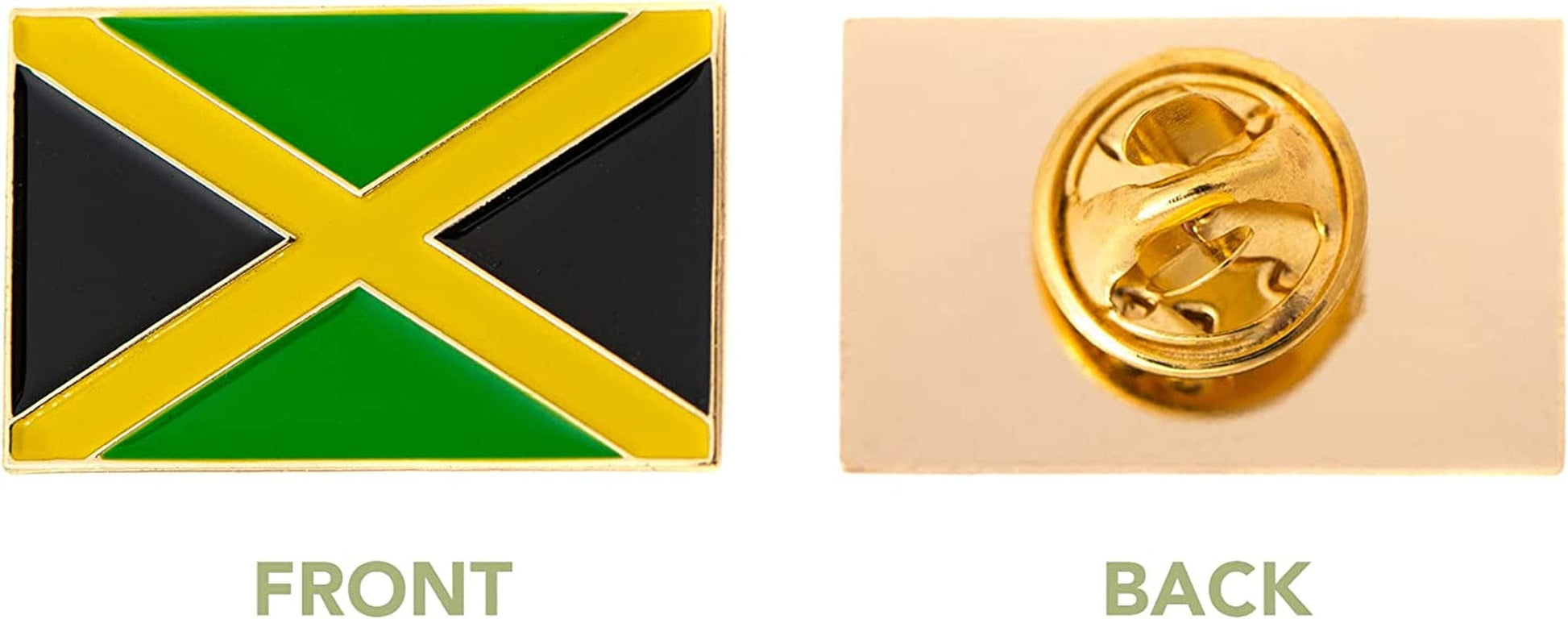 Jamaica Flag Lapel Pin Country Enamel Made of Metal Souvenir Hat Men Women Patriotic Jamaican (Rectangle Pin)