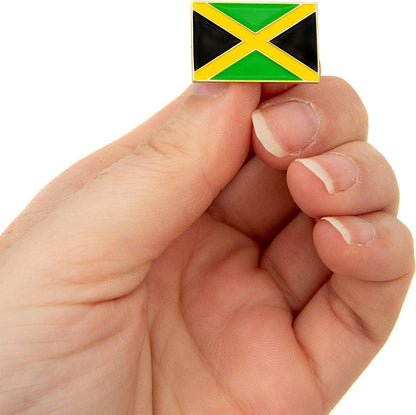 Jamaica Flag Lapel Pin Country Enamel Made of Metal Souvenir Hat Men Women Patriotic Jamaican (Rectangle Pin)