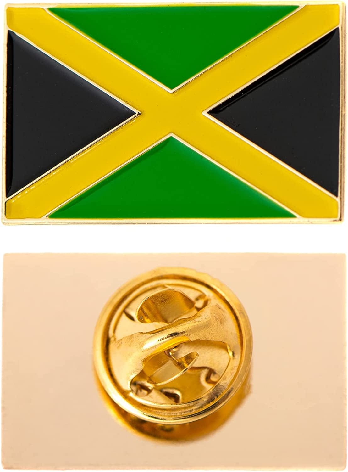 Jamaica Flag Lapel Pin Country Enamel Made of Metal Souvenir Hat Men Women Patriotic Jamaican (Rectangle Pin)