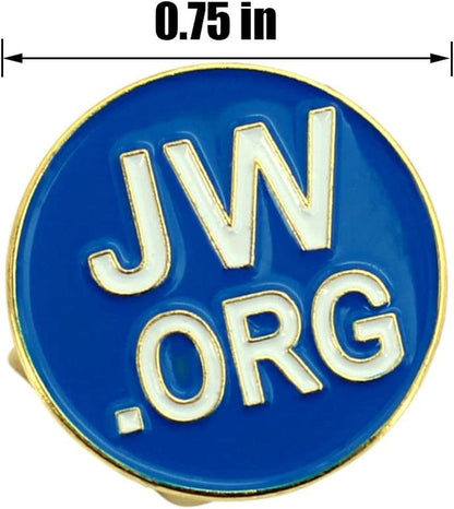 Jehovah Witness - 3/4" round Blue Lapel Pin - Jw.Org Neck Tie Hat Tack Clip Women or Men Suits -5 Pcs in Package (Gold-Plated)