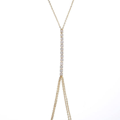 Jerany Rhinestone Sexy Body Waist Chain Gold Layered Body Necklace Party Body Accessories for Women and Girls Apparel & Accessories > Jewelry > Body Jewelry Jerany   