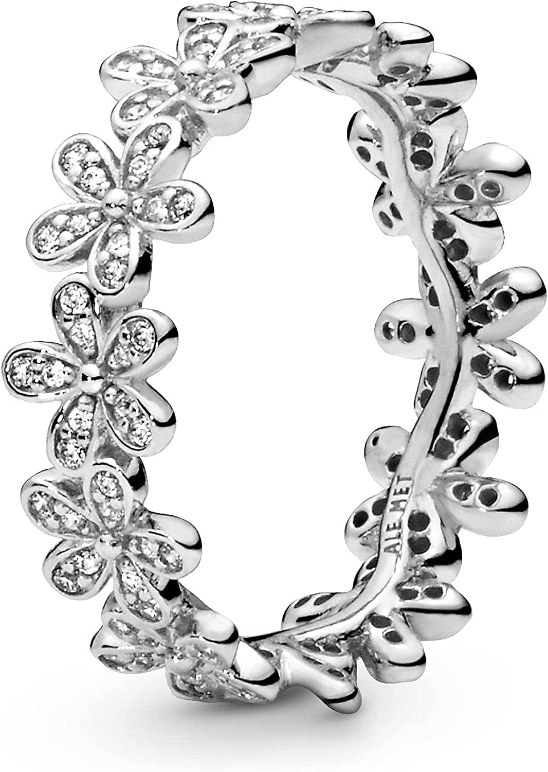 Jewelry Daisy Flower Cubic Zirconia Ring in Sterling Silver 7.5