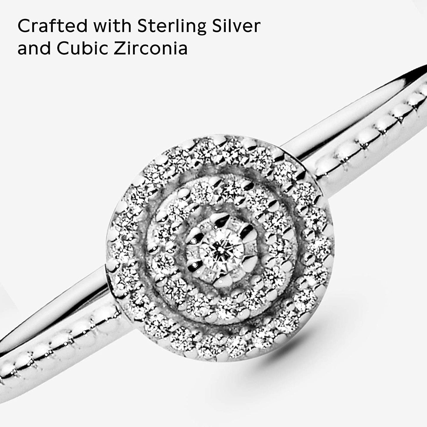 Jewelry Elegant Sparkle Cubic Zirconia Ring in Sterling Silver