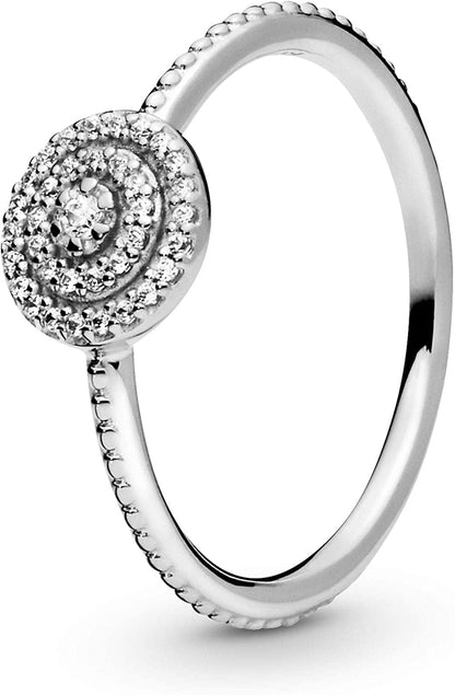 Jewelry Elegant Sparkle Cubic Zirconia Ring in Sterling Silver 8.5