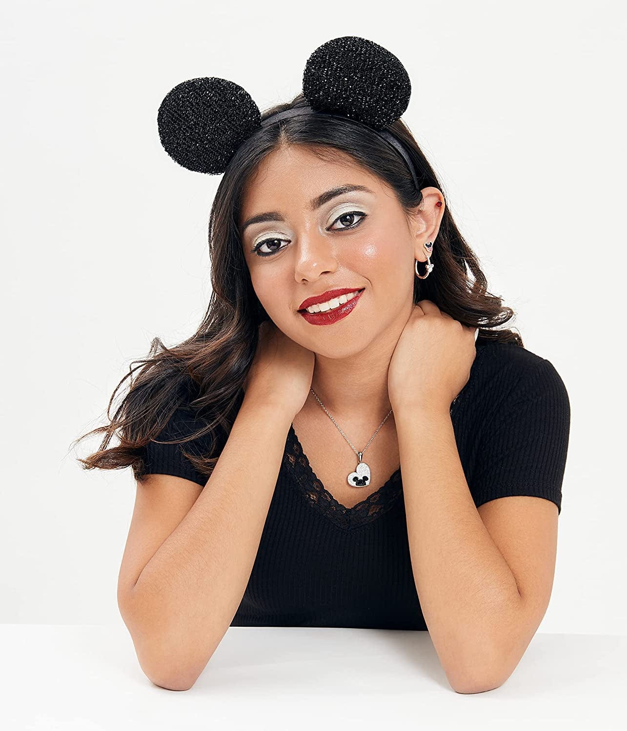 Jewelry for Women Mickey Mouse or Minnie Mouse Birthstone Cubic Zirconia Hoop Earrings, Sterling Silver