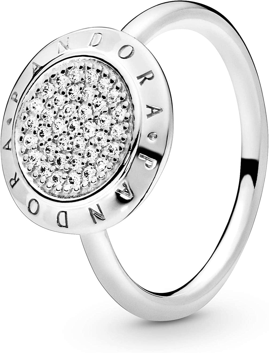 Jewelry Logo Cubic Zirconia Ring in Sterling Silver, Size 7