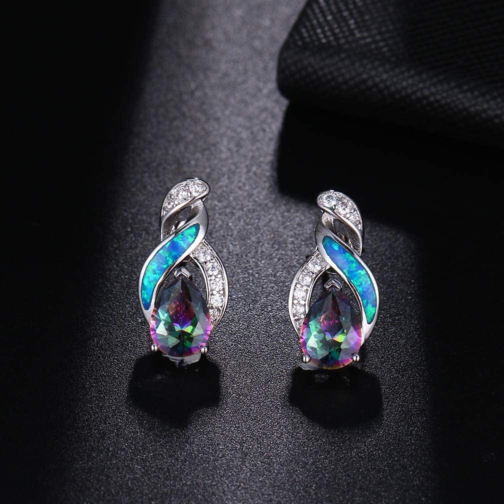 Jewelry Sets Australian Created Opal Necklace Earrings Mother'S Day Gifts Jewelry for Mom