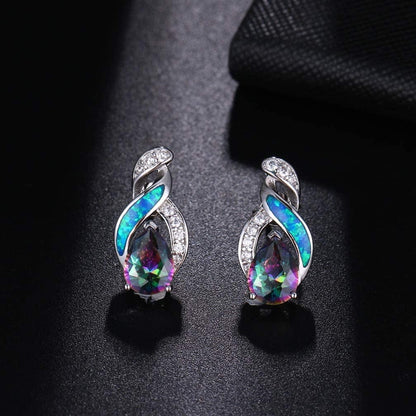 Jewelry Sets Australian Created Opal Necklace Earrings Mother'S Day Gifts Jewelry for Mom