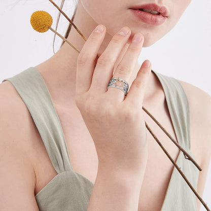 JO WISDOM 925 Sterling Silver and Yellow Gold Plated Mickey Mouse Ring