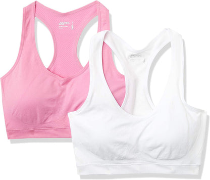 Jockey Women'S 2 Pack Removable Cup Seamless Bra Hibiscus/White / X-Large