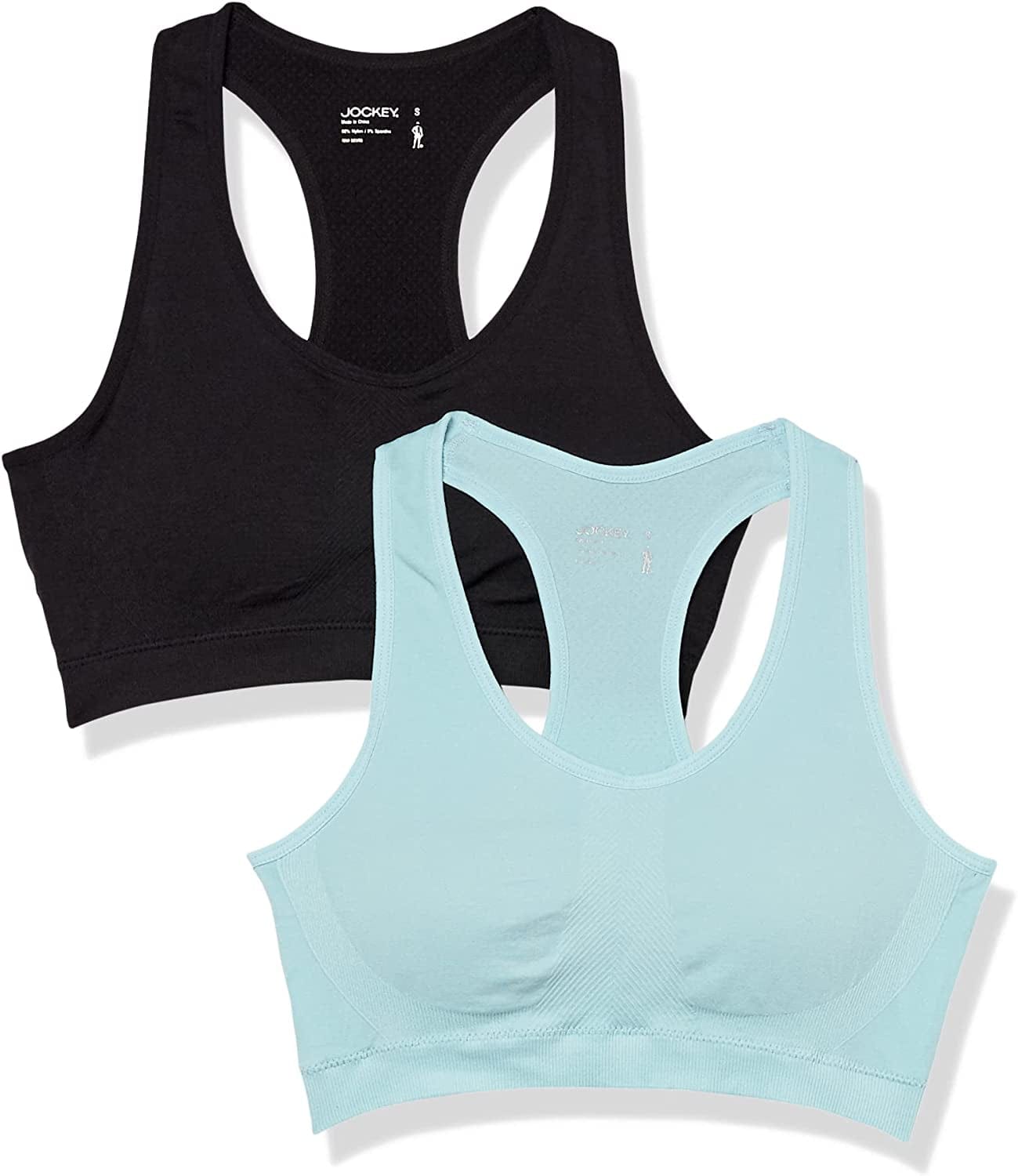 Jockey Women'S 2 Pack Removable Cup Seamless Bra Black/Stratosphere / X-Large