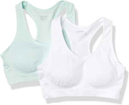 Jockey Women'S 2 Pack Removable Cup Seamless Bra Neo Mint/White / X-Large