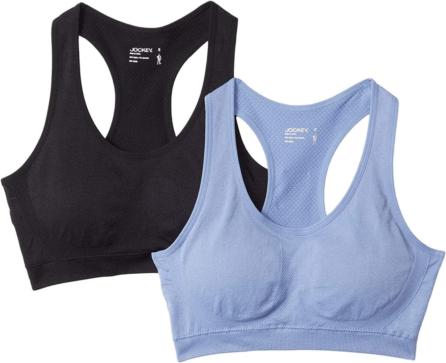 Jockey Women'S 2 Pack Removable Cup Seamless Bra Neptune/Black / X-Large