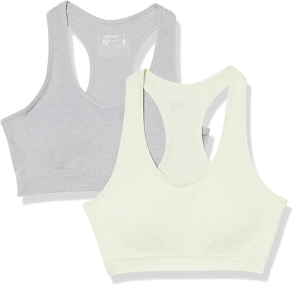 Jockey Women'S 2 Pack Removable Cup Seamless Bra Light Heather Grey/Meadow Mist / X-Large