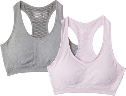 Jockey Women'S 2 Pack Removable Cup Seamless Bra Lavender Frost/ Grey / X-Large