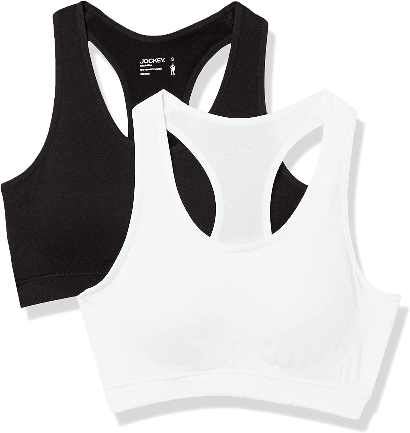 Jockey Women'S 2 Pack Removable Cup Seamless Bra Black/White / Large