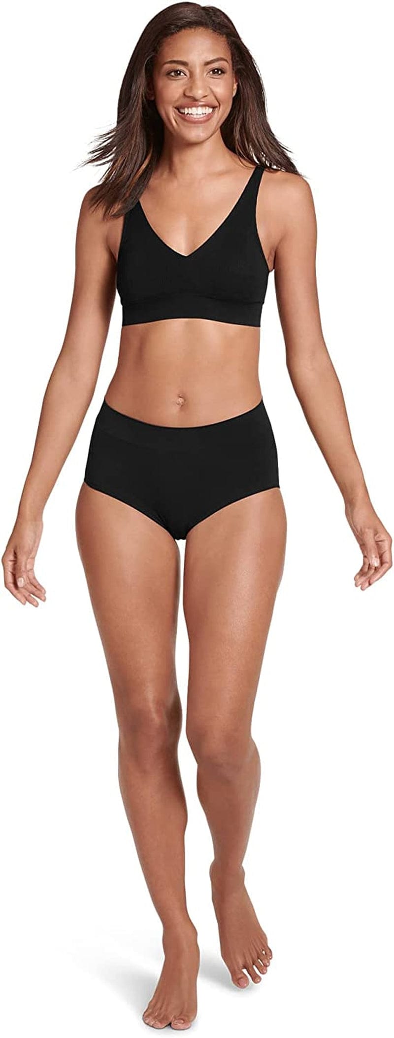 Jockey Women'S Bra Ecoseamfree Rib Molded Cup Plunge Bralette