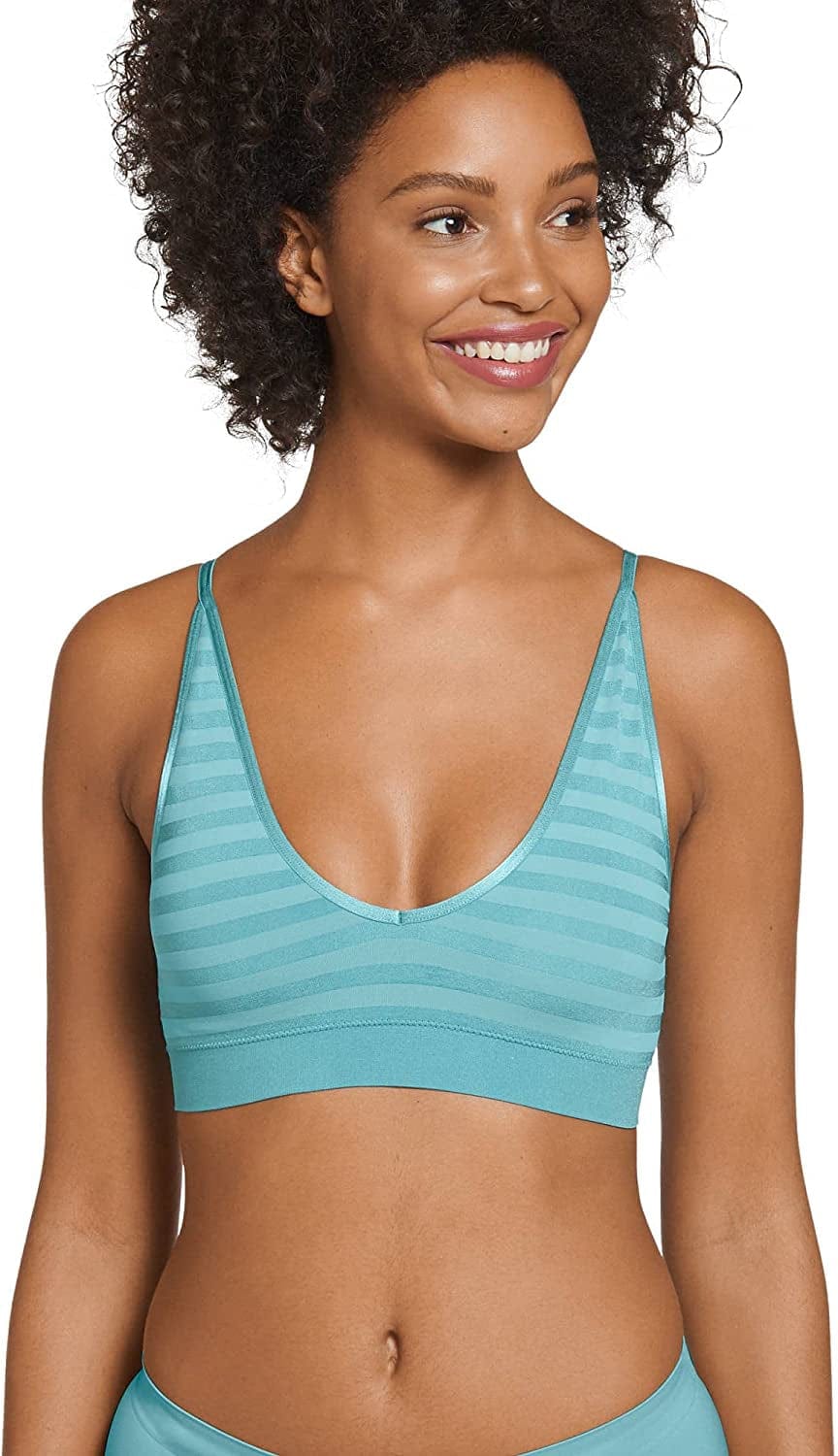 Jockey Women'S Bra Matte & Shine Seamfree Bralette Out of the Blue / 2X