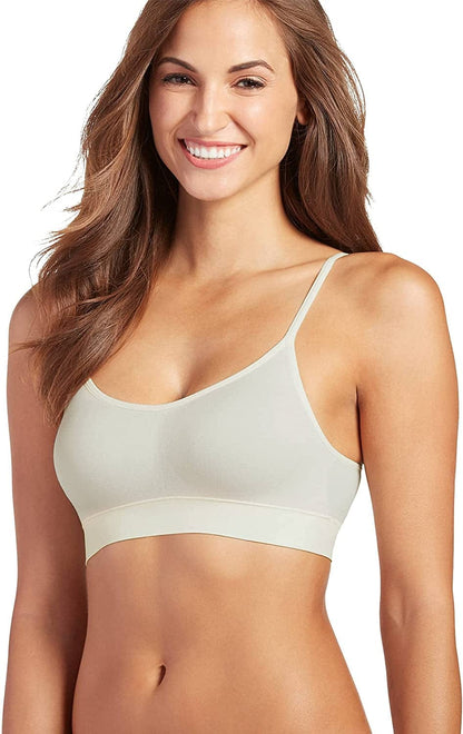 Jockey Women'S Bra Modern Micro Seamfree Cami Strap Bralette Sandy Shimmer / Medium