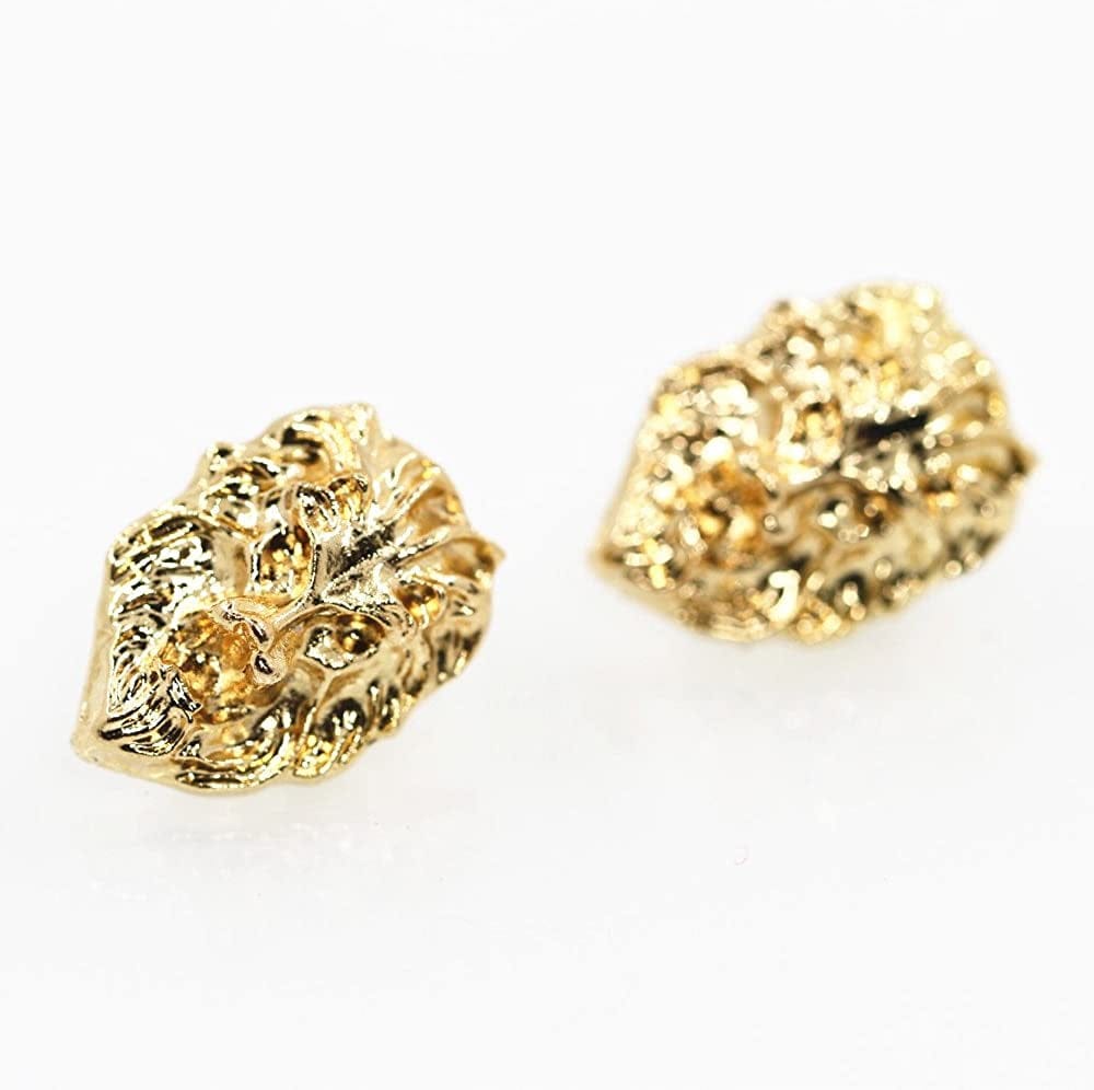 Jojo & Lin Gift for Men 18K Real Gold Plated Lion Head Casual Business Suit Shirt Collar Pin Brooch Tips Men Jewelry
