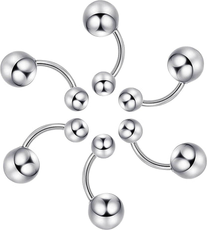 Jstyle 120Pcs Body Jewelry Piercing Lot Stainless Steel Nose Horseshoe Lip Tongue Eyebrow Tragus Body Piercing Navel Belly Ring Barbells 14G-16G Apparel & Accessories > Jewelry > Rings Jstyle   