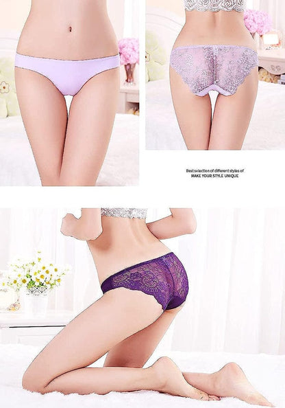 Justgoo Womens Sexy G-String Lace Thongs Panties Underwear Low Rise T-Back Underpants