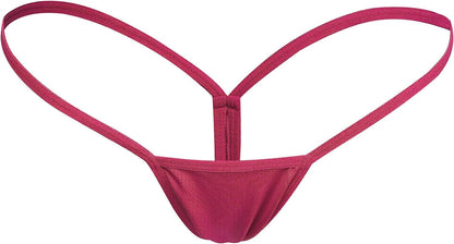 Justgoo Womens Sexy G-String Lace Thongs Panties Underwear Low Rise T-Back Underpants Rose Red / Large