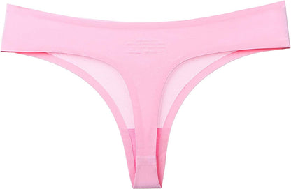 Justgoo Womens Sexy Thongs No Show Panties Underwear Low Rise T-Back Underpants Pack of 6