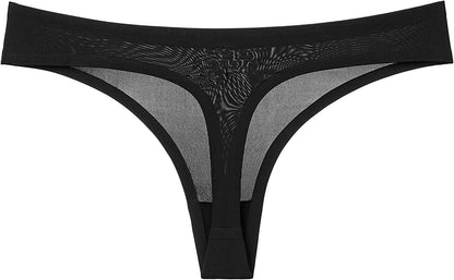 Justgoo Womens Sexy Thongs No Show Panties Underwear Low Rise T-Back Underpants Pack of 6