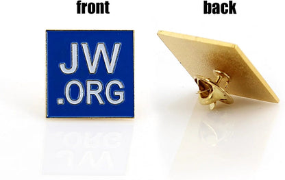JW.ORG Square Gold Lapel Pin Jehovah Witness - 1" Square Blue Lapel Pin - Jw.Org Neck Tie Hat Tack Clip Women or Men Suits -10 Pack