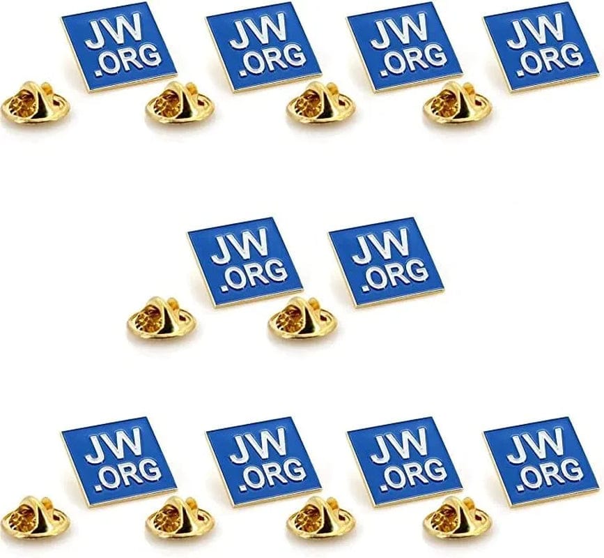 JW.ORG Square Gold Lapel Pin Jehovah Witness - 1" Square Blue Lapel Pin - Jw.Org Neck Tie Hat Tack Clip Women or Men Suits -10 Pack