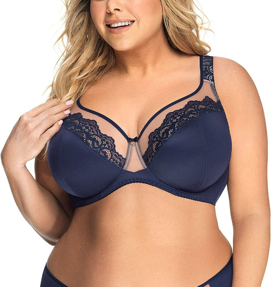 K441 Women'S Luisse Skin Non-Padded Underwired Soft Bra Navy Blue / 40H