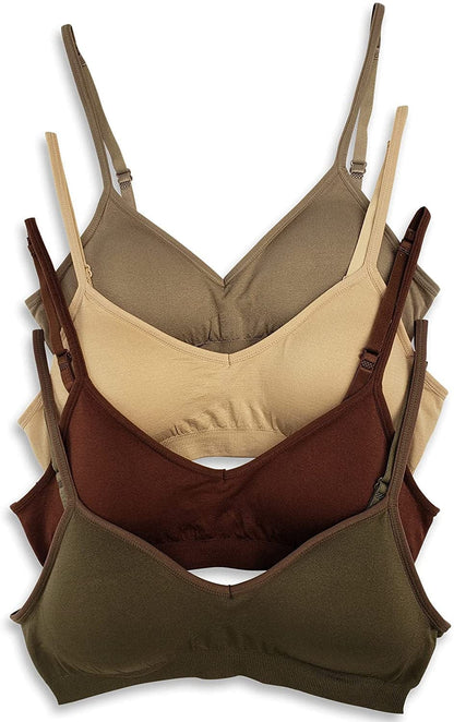 Kalon Women’S 4 Pack Demi Padded Bralette Wireless Comfortable Bra