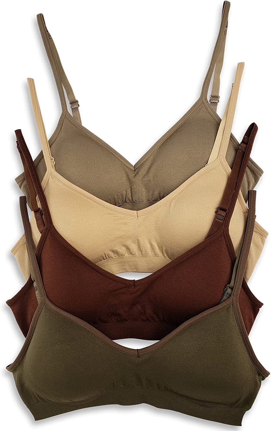 Kalon Women’S 4 Pack Demi Padded Bralette Wireless Comfortable Bra